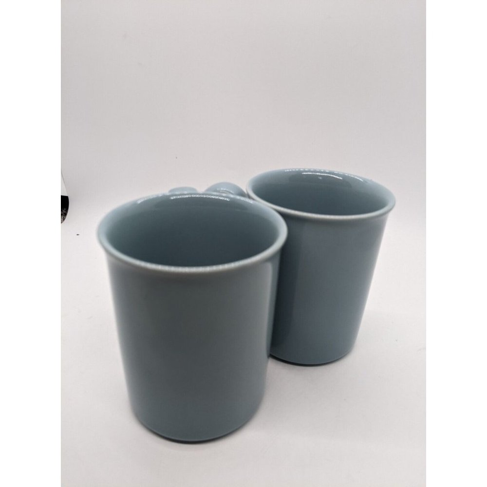 Set of 2- 1970s Vintage Corning Blue Coffee Mugs Cups BVB9